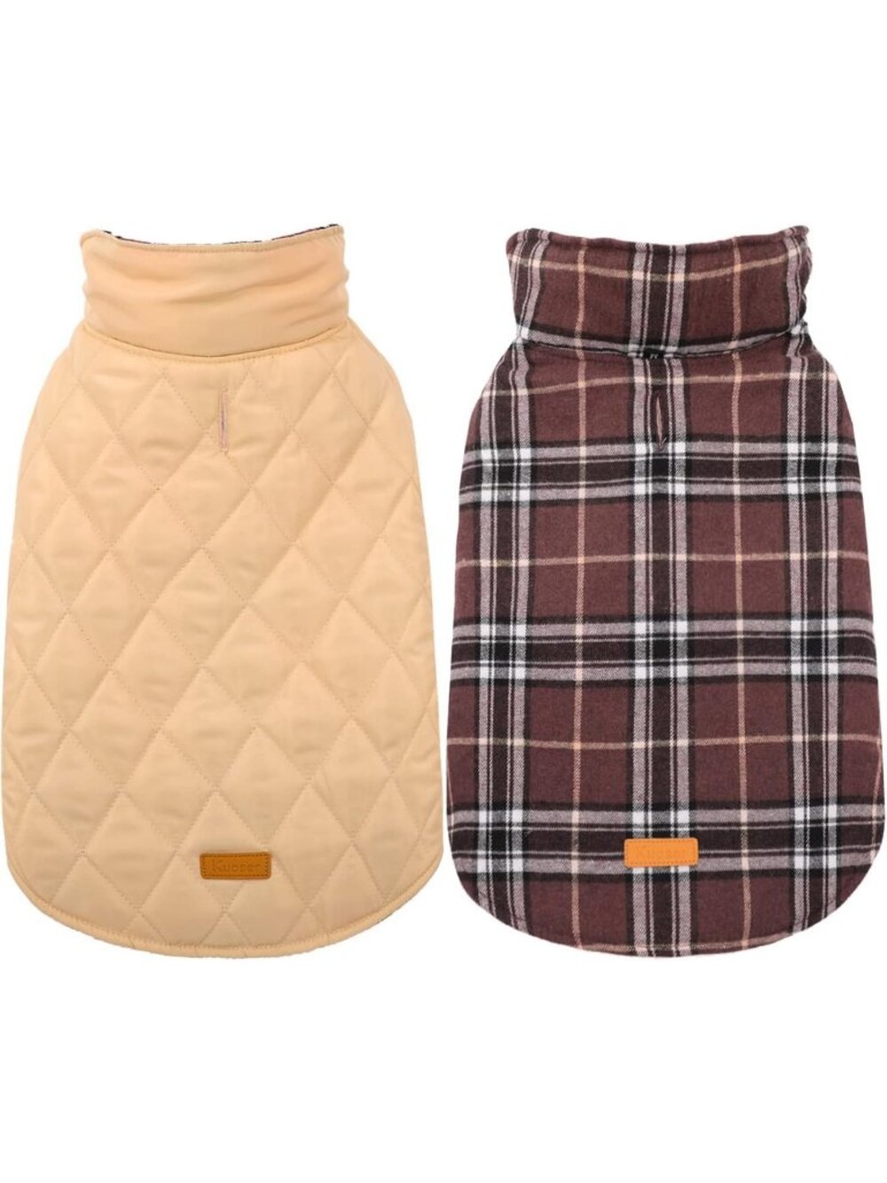 Warm Reversible Waterproof Dog Coat with Leash Hole - Perfect for Cold Weather